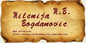 Milenija Bogdanović vizit kartica